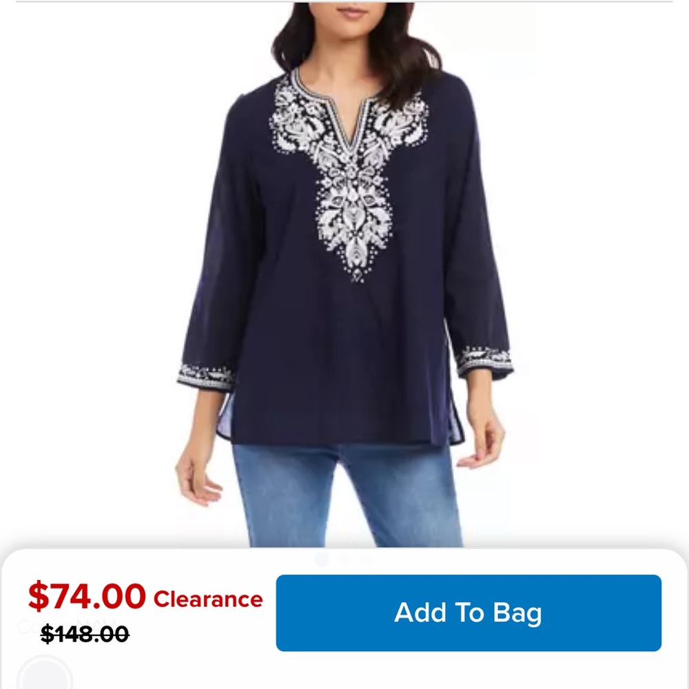 Embroidered Tunic Top
